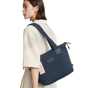 Heartlove By Charo Bag Blue Jean Purse Quilted Cross Body Strap Zip Close Pocket